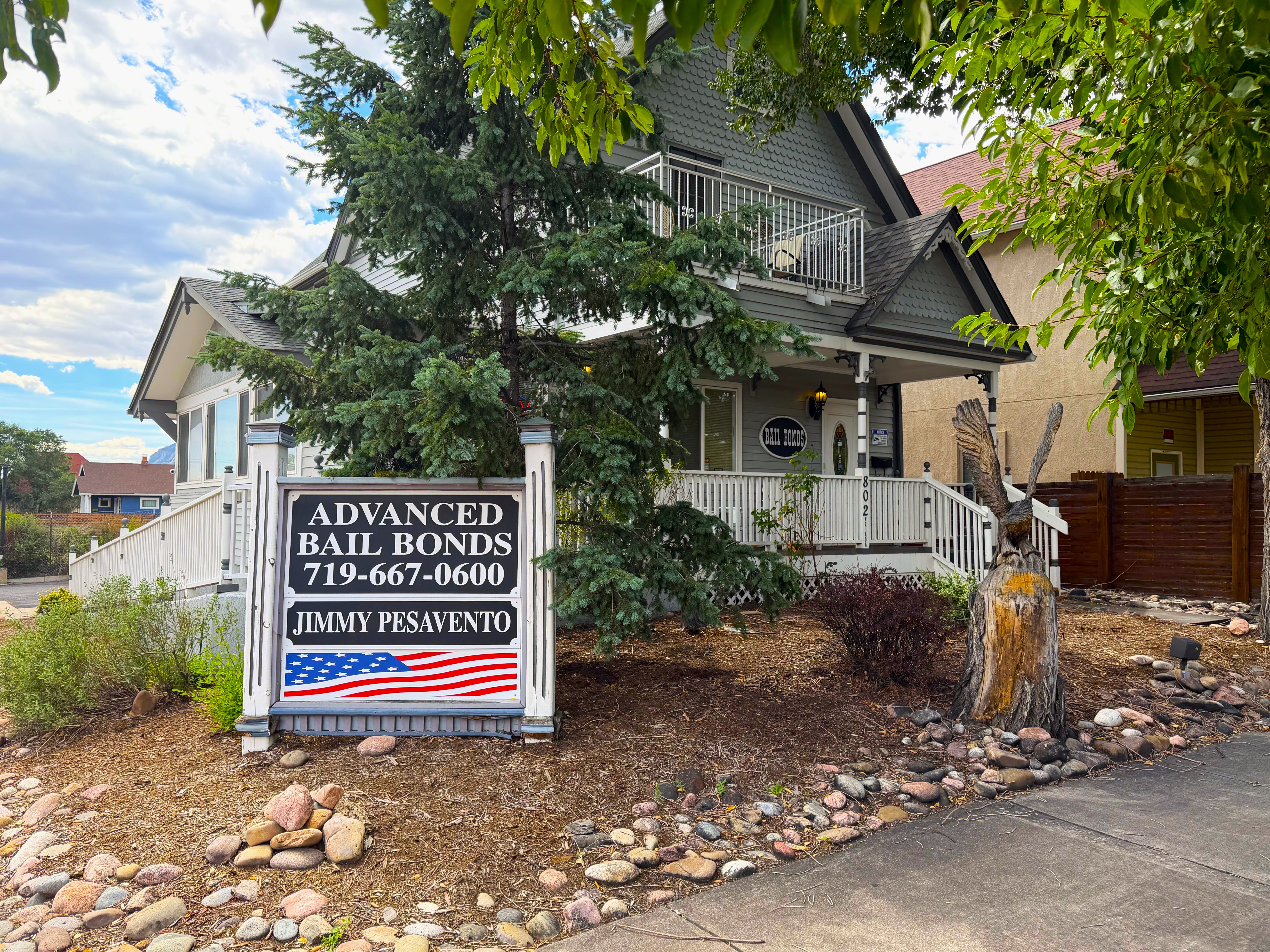 The Advanced Bail Bonds office at 802 S Nevada Ave in Colorado Springs